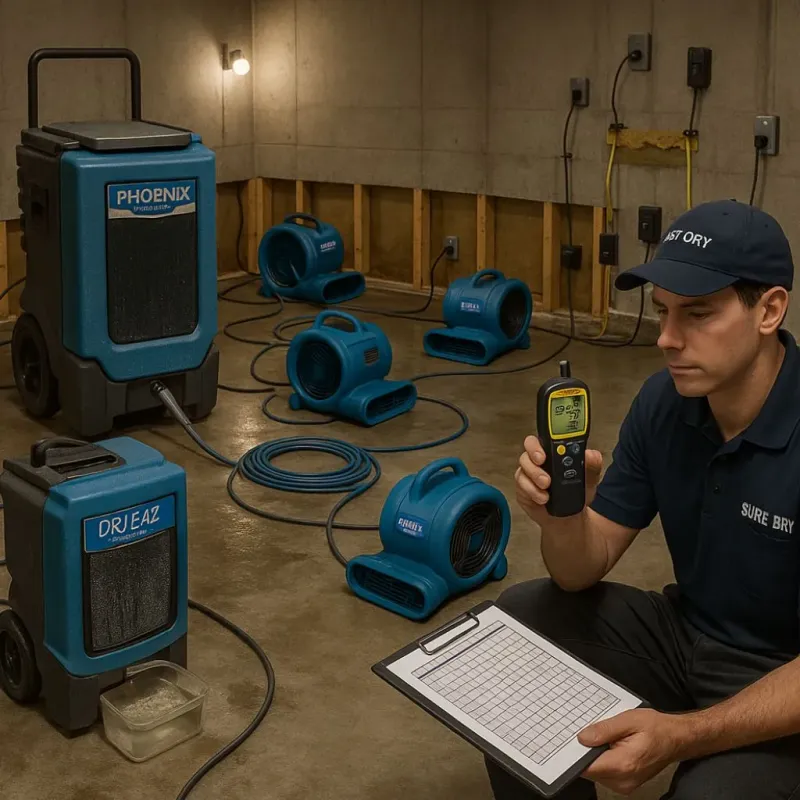 Structural Drying and Dehumidification process in Joseph City, AZ